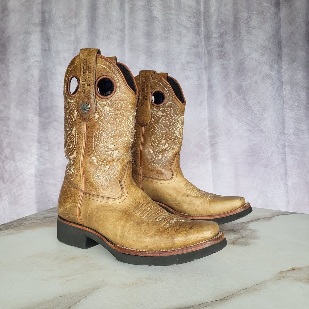 Wild West Size 8 Mens Honey Tan Western Cowboy Boots